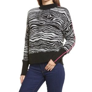 Halogen swirl mock neck cozy pullover sweater